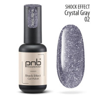Гель лак PNB Shock Effect, Crystal gray 02